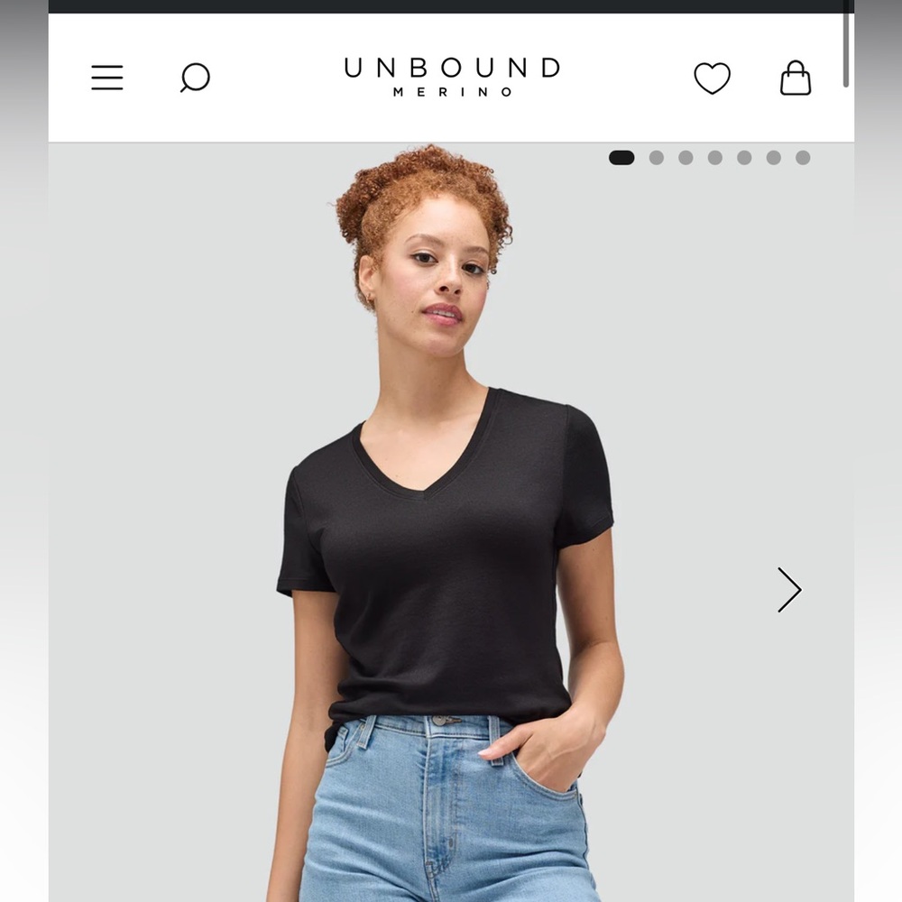 Unbound merino women’s v neck black tshirt size XL EUC